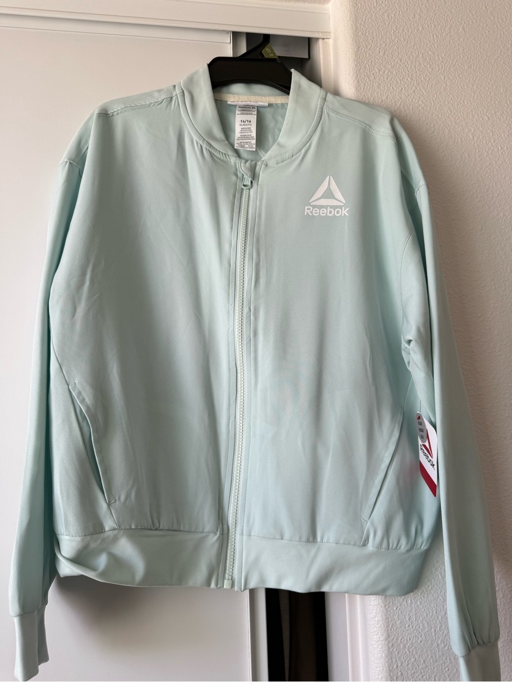 Reebok Men's Mint Green Performance Zip-Up Jacket